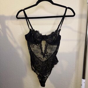 Victoria's Secret Black Lace Bodysuit